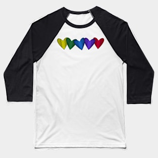 Lots of love rainbow hearts Baseball T-Shirt